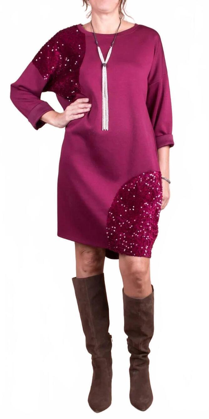 NEW GIGI MODA canazei mini dress in burgundy